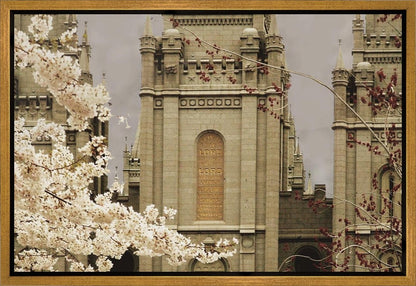 Salt Lake City Temple The Promise Sepia Gallery Wrap