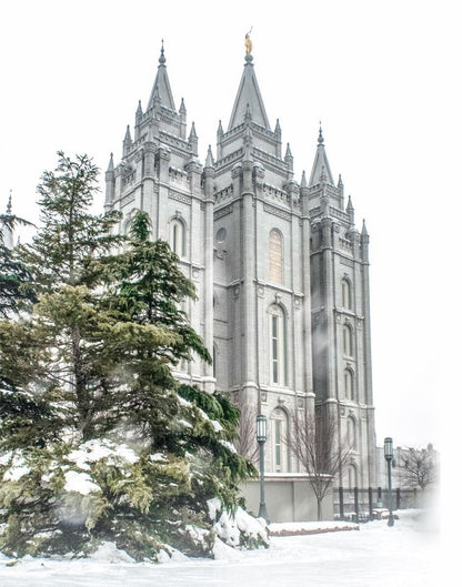 Salt Lake City Temple Evergreen Christmas Gallery Wrap