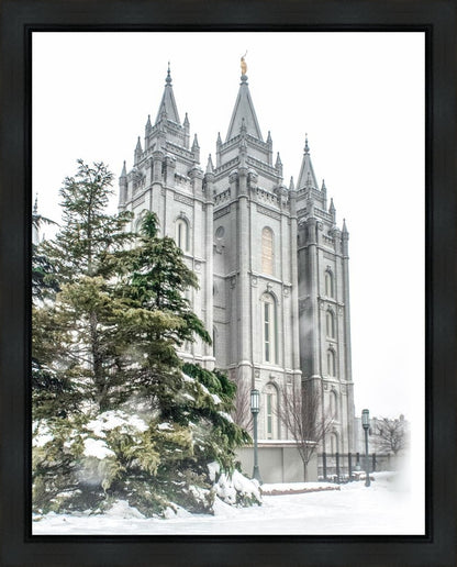 Salt Lake City Temple Evergreen Christmas Gallery Wrap