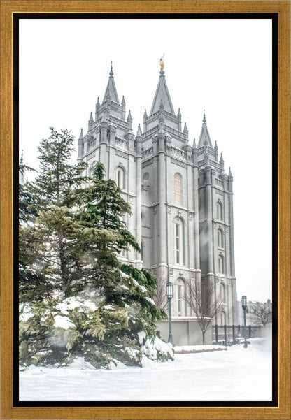 Salt Lake City Temple Evergreen Christmas Gallery Wrap