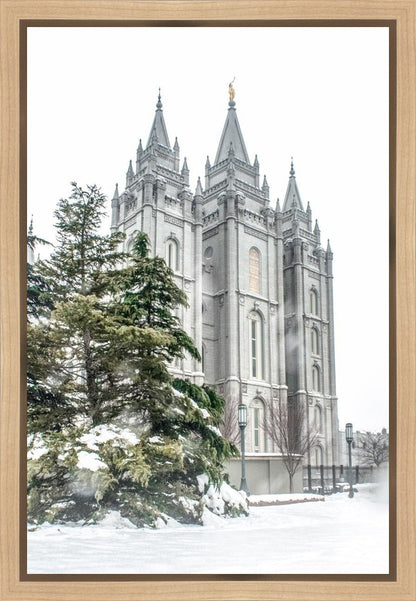 Salt Lake City Temple Evergreen Christmas Gallery Wrap