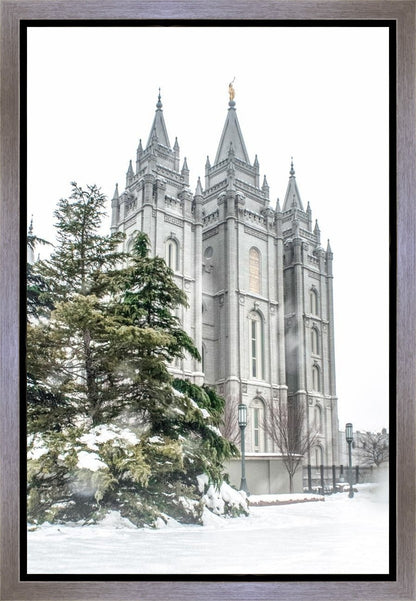 Salt Lake City Temple Evergreen Christmas Gallery Wrap