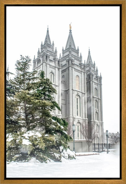 Salt Lake City Temple Evergreen Christmas Gallery Wrap