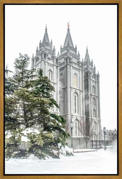 Salt Lake City Temple Evergreen Christmas Gallery Wrap