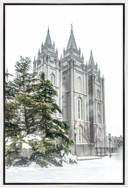 Salt Lake City Temple Evergreen Christmas Gallery Wrap