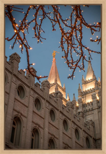 Salt Lake City Temple He Giveth Light Gallery Wrap