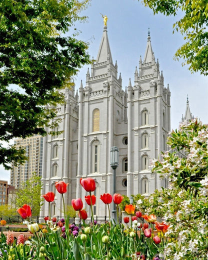 Salt Lake City Temple June - God Is the Gardner Gallery Wrap