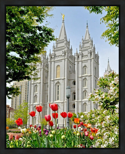 Salt Lake City Temple June - God Is the Gardner Gallery Wrap