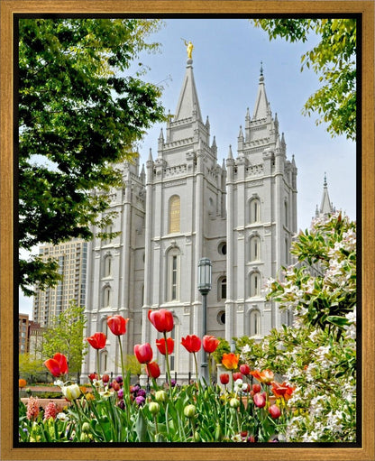 Salt Lake City Temple June - God Is the Gardner Gallery Wrap