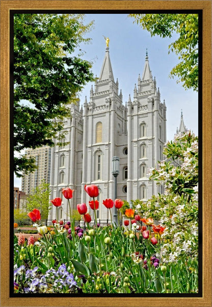 Salt Lake City Temple June - God Is the Gardner Gallery Wrap