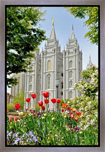 Salt Lake City Temple June - God Is the Gardner Gallery Wrap