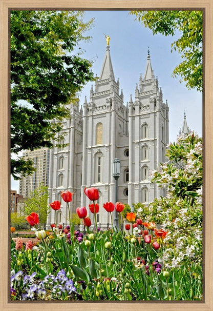 Salt Lake City Temple June - God Is the Gardner Gallery Wrap