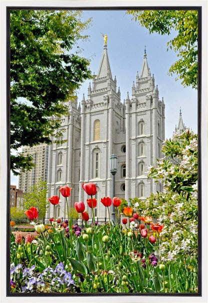 Salt Lake City Temple June - God Is the Gardner Gallery Wrap