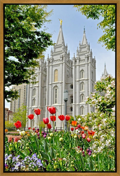 Salt Lake City Temple June - God Is the Gardner Gallery Wrap