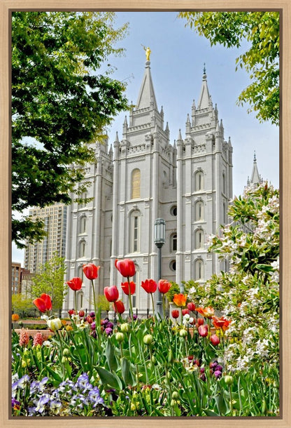 Salt Lake City Temple June - God Is the Gardner Gallery Wrap
