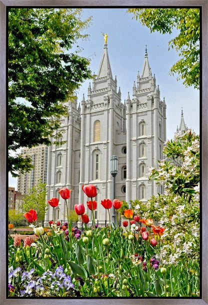 Salt Lake City Temple June - God Is the Gardner Gallery Wrap
