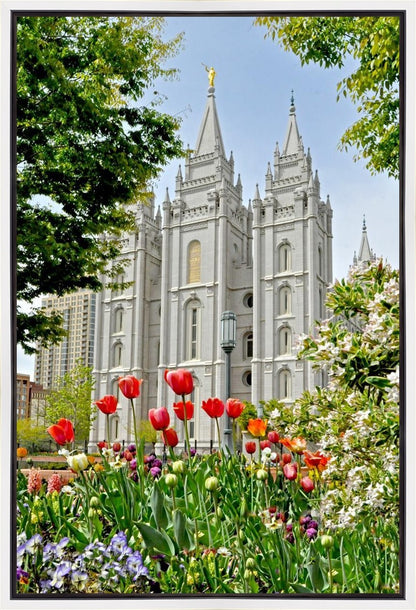 Salt Lake City Temple June - God Is the Gardner Gallery Wrap