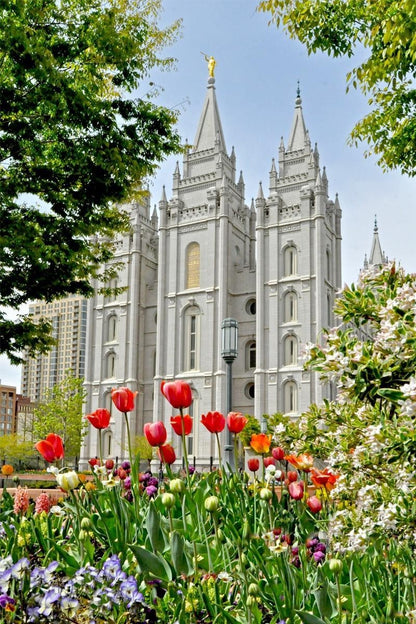 Salt Lake City Temple June - God Is the Gardner Gallery Wrap