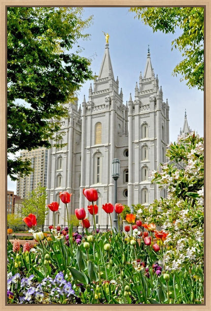 Salt Lake City Temple June - God Is the Gardner Gallery Wrap