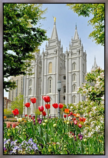 Salt Lake City Temple June - God Is the Gardner Gallery Wrap