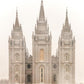 Salt Lake City Temple Quiet Misty Morning