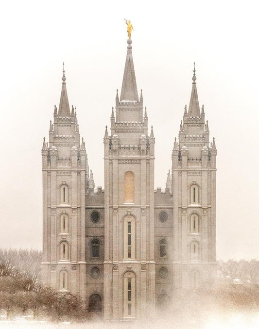 Salt Lake City Temple Quiet Misty Morning Gallery Wrap