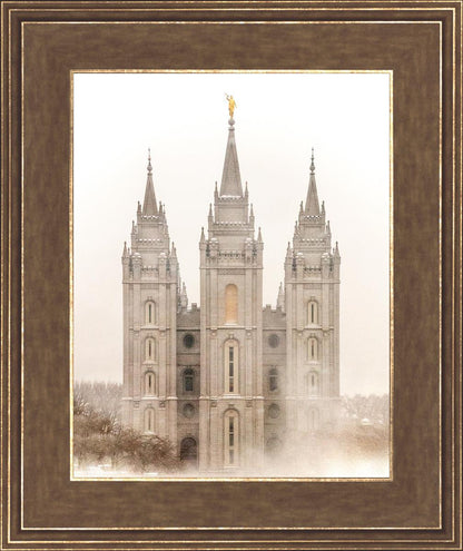 Salt Lake City Temple Quiet Misty Morning