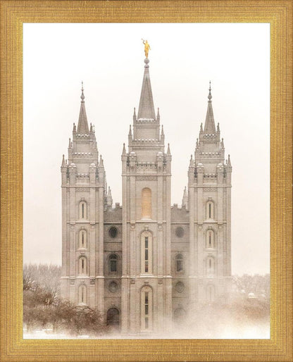 Salt Lake City Temple Quiet Misty Morning