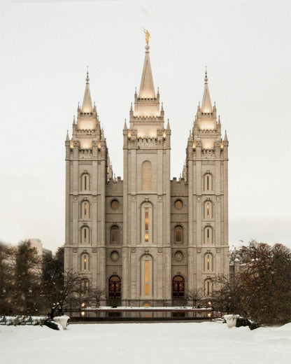 Salt Lake City Temple Warming Reflection Gallery Wrap