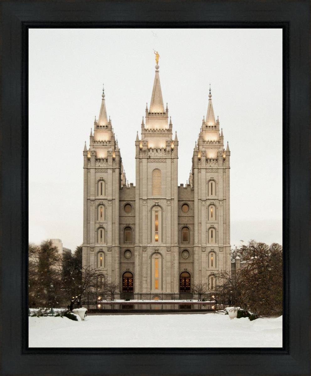 Salt Lake City Temple Warming Reflection Gallery Wrap