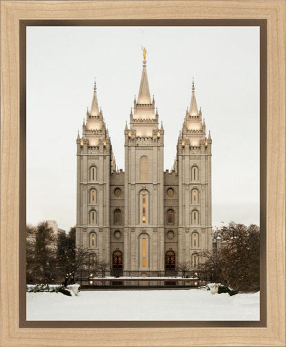 Salt Lake City Temple Warming Reflection Gallery Wrap