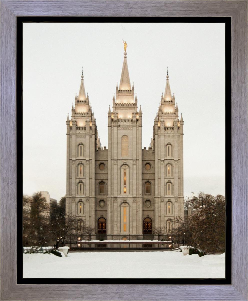 Salt Lake City Temple Warming Reflection Gallery Wrap