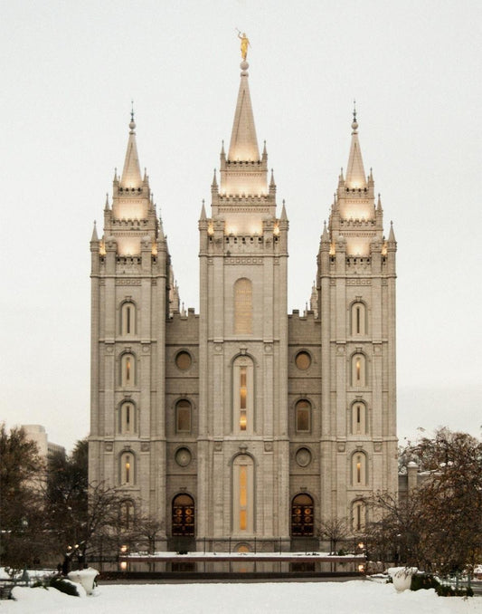 Salt Lake City Temple Warming Reflection Gallery Wrap