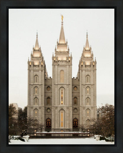 Salt Lake City Temple Warming Reflection Gallery Wrap