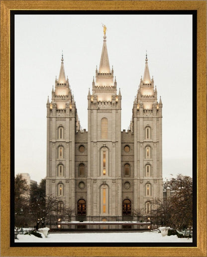 Salt Lake City Temple Warming Reflection Gallery Wrap
