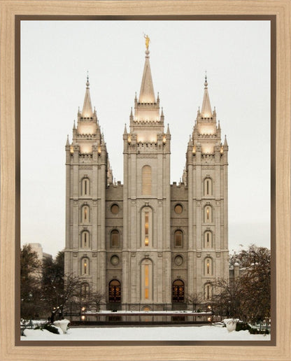 Salt Lake City Temple Warming Reflection Gallery Wrap