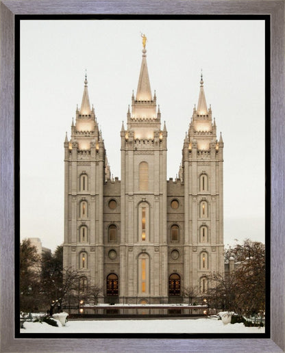 Salt Lake City Temple Warming Reflection Gallery Wrap