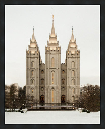 Salt Lake City Temple Warming Reflection Gallery Wrap