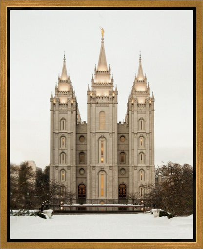 Salt Lake City Temple Warming Reflection Gallery Wrap