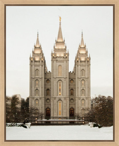 Salt Lake City Temple Warming Reflection Gallery Wrap