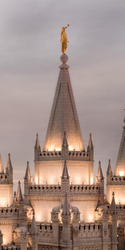Salt Lake City Temple Rising Ramparts Vertical Gallery Wrap