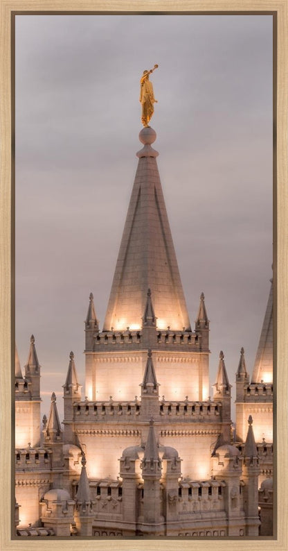 Salt Lake City Temple Rising Ramparts Vertical Gallery Wrap