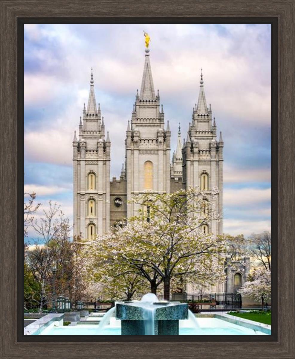 Salt Lake Temple Spring Fountain
