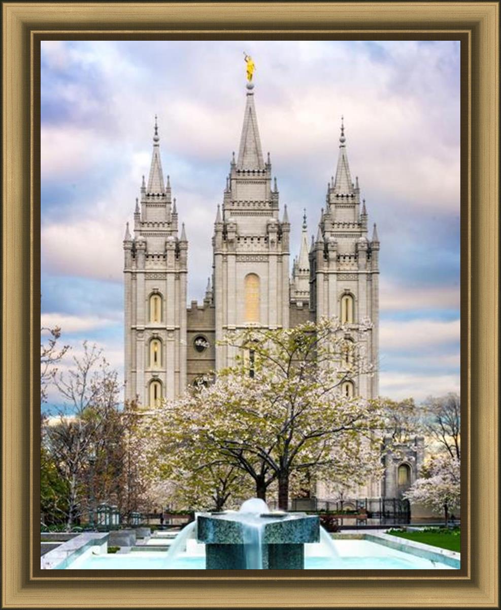 Salt Lake Temple Spring Fountain