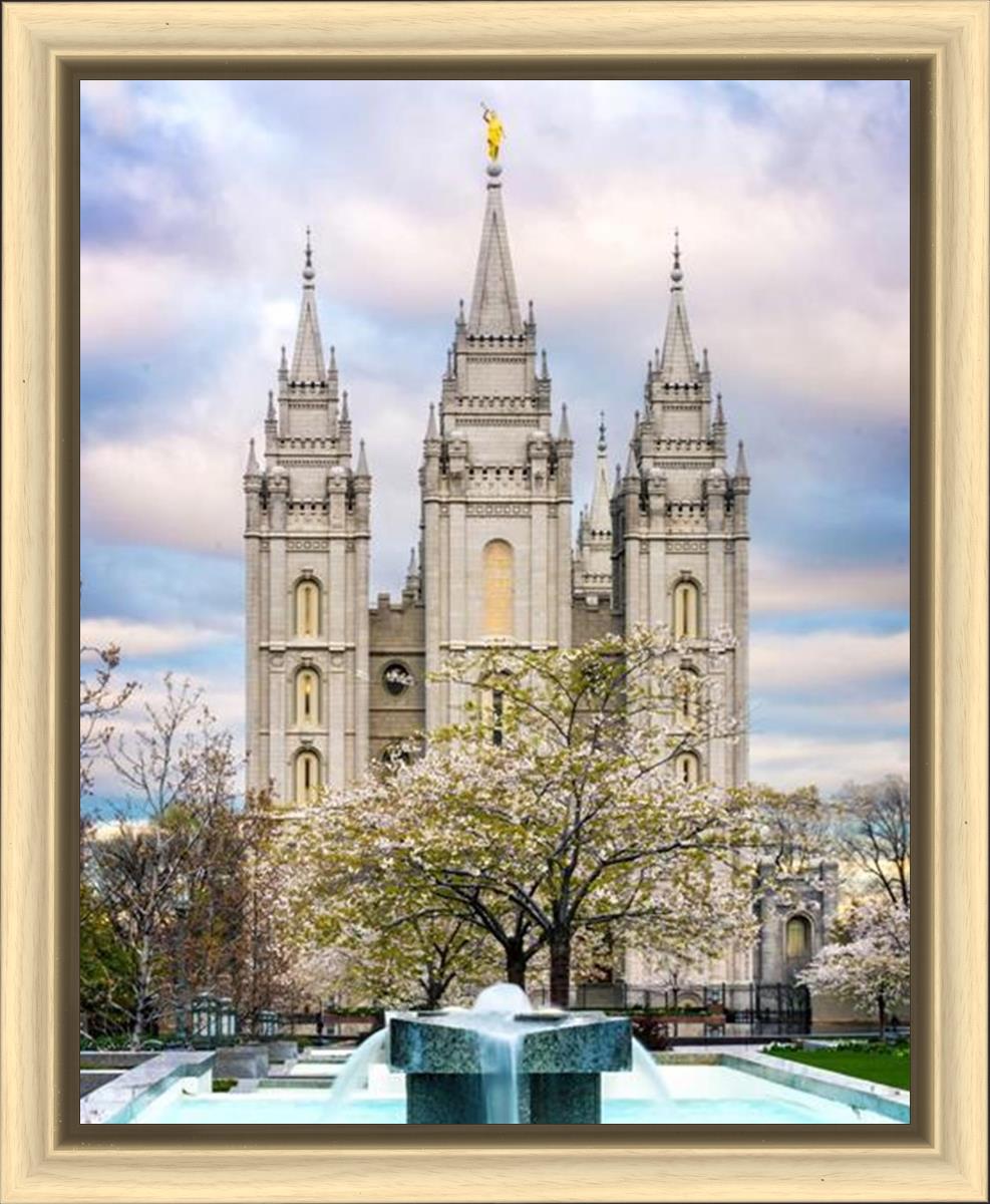 Salt Lake Temple Spring Fountain
