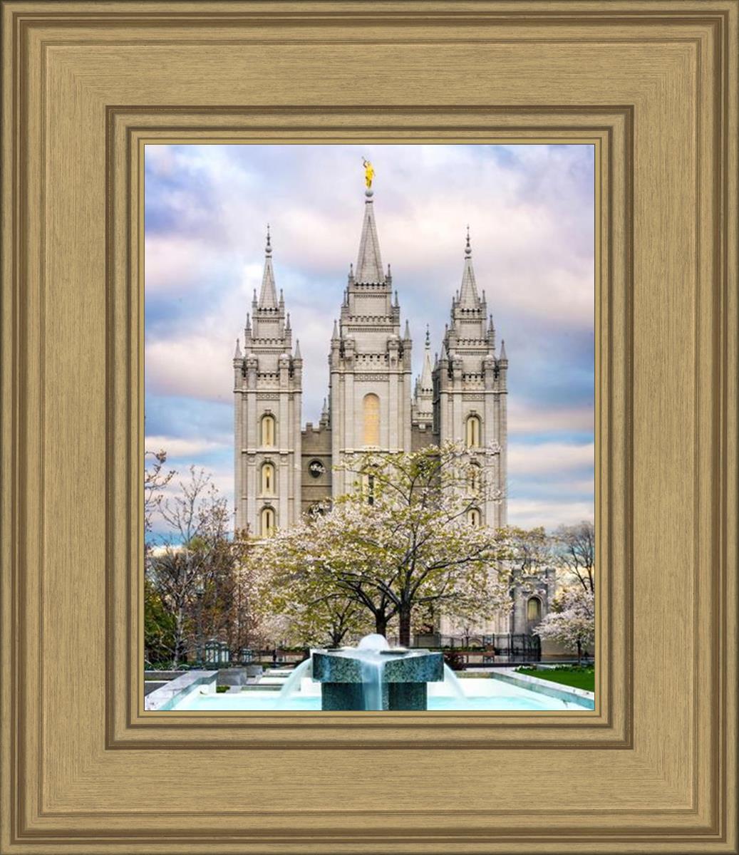 Salt Lake Temple Spring Fountain