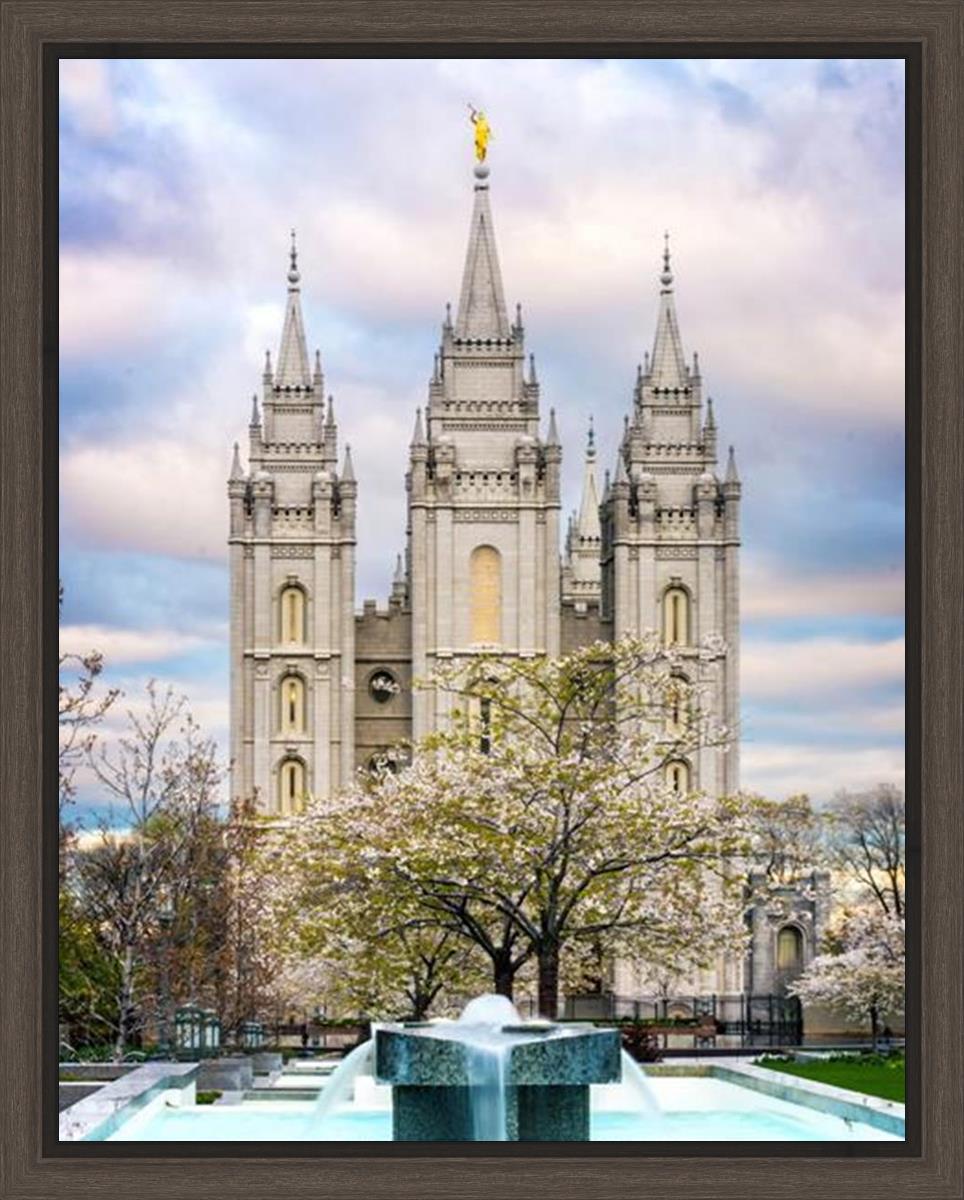Salt Lake Temple Spring Fountain