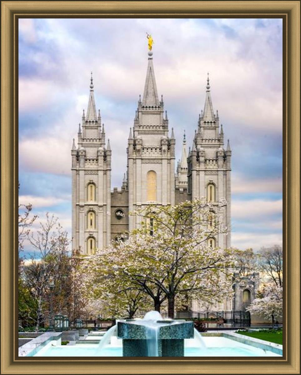 Salt Lake Temple Spring Fountain