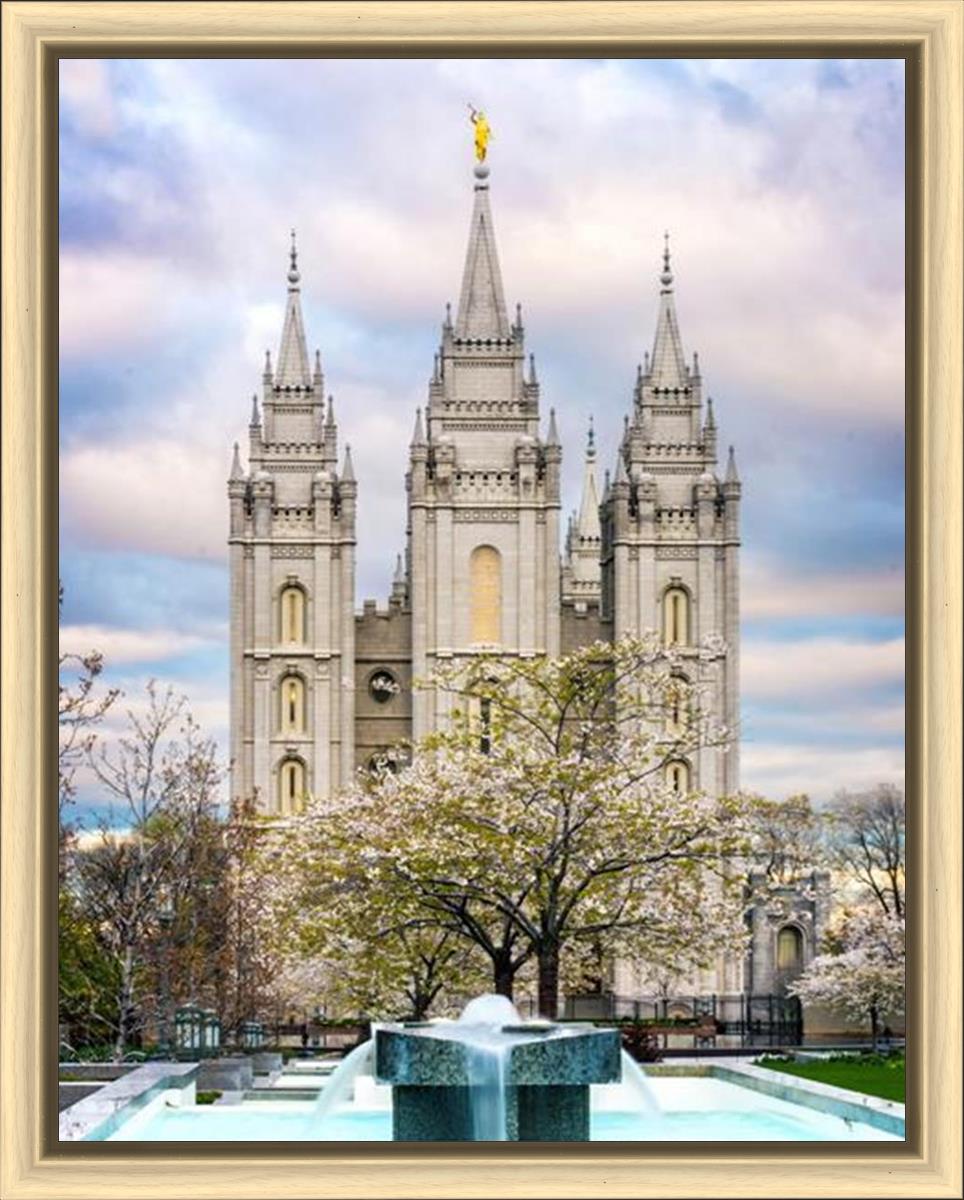 Salt Lake Temple Spring Fountain