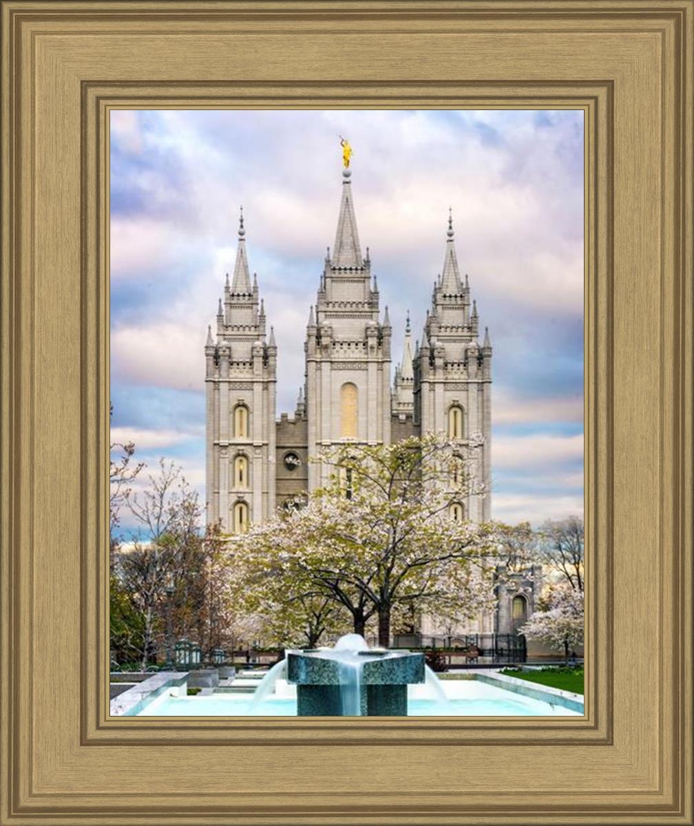 Salt Lake Temple Spring Fountain